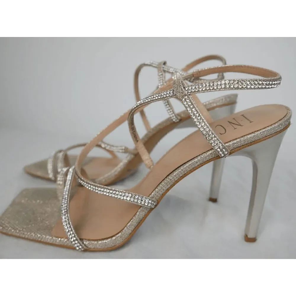 INC International Concepts Arti Strappy Stiletto Heels Sandals Champagne 9.5M - Picture 5 of 7